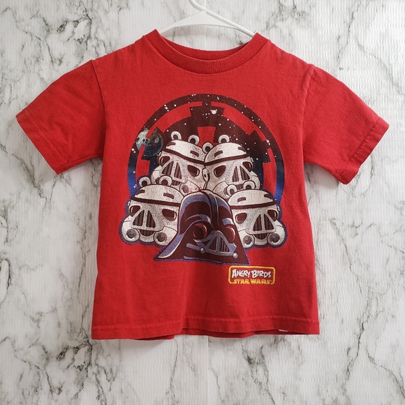 💕 Angry Birds X Star Wars Graphic Tee Short Sleeves Boys Size 4 Small - Picture 1 of 7
